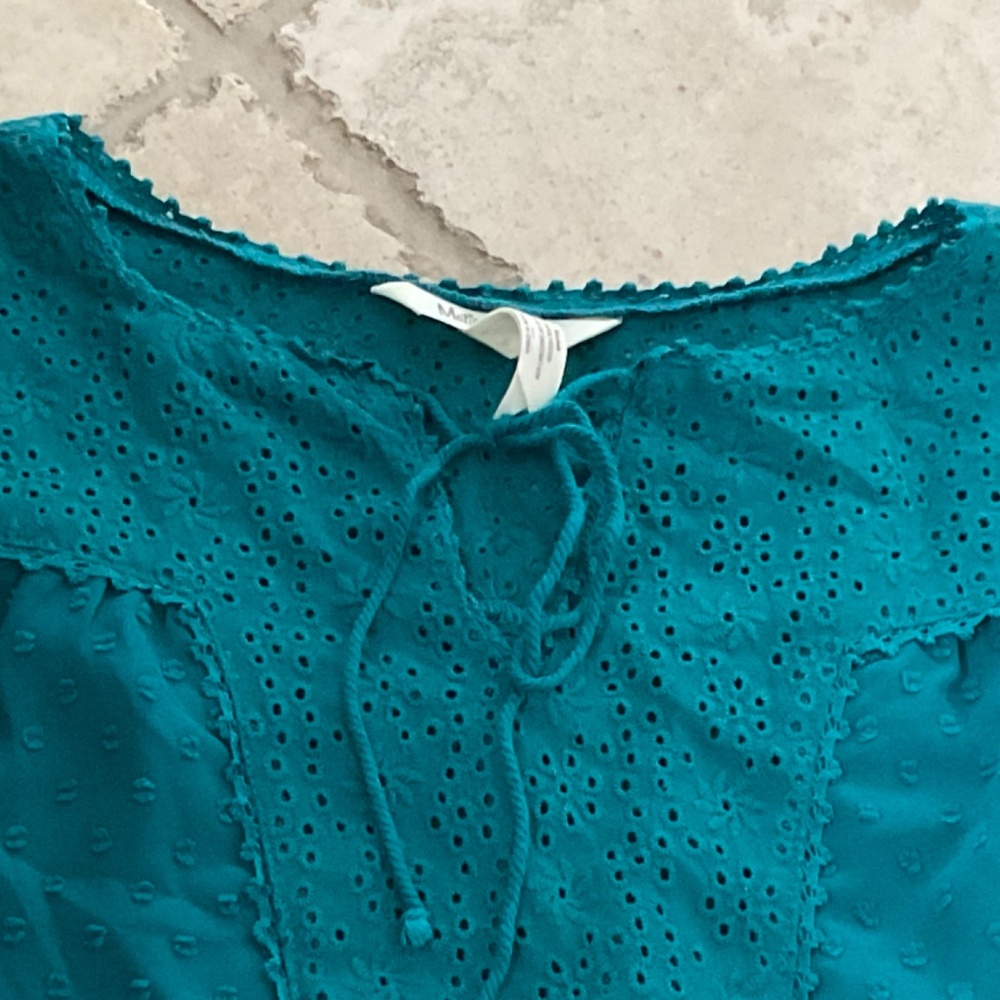 Matilda Jane Charisma Top Sheer Swiss Dot Once Upon A‎ Time Eyelet Shirt Small - Picture 7 of 8